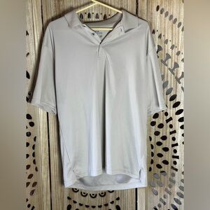 PGA Tour Golf Polo Shirt Men’s Size Large Beige Short Sleeve 100% Polyester